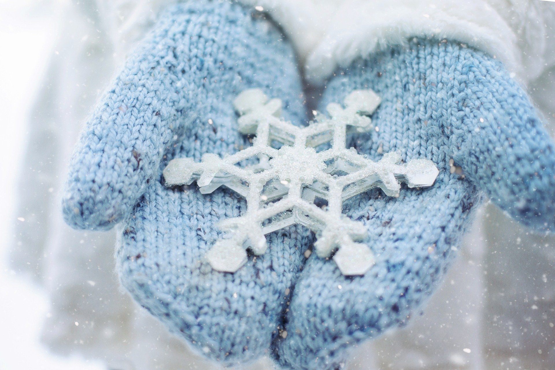 Winter 2023 Raffle Image of child's hands holding snowflake