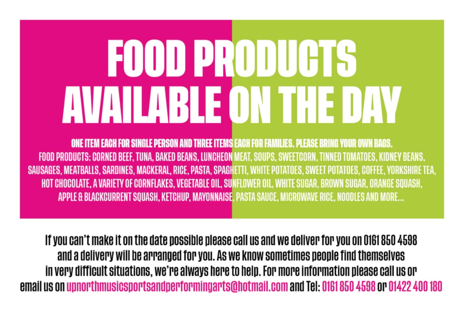 Popup Food Bank Winter 2023 Poster Back