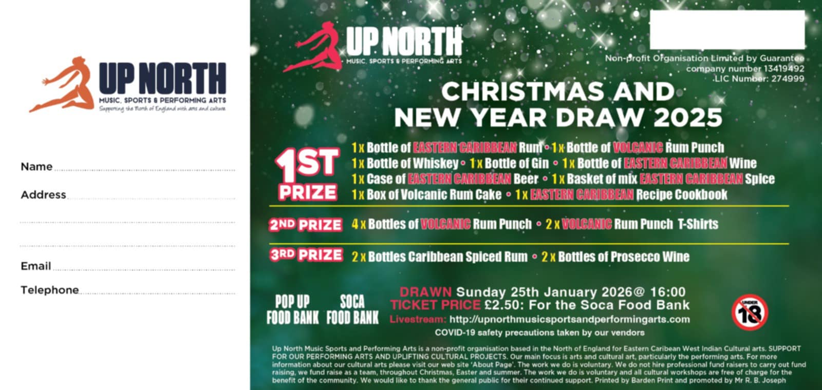 Up North XMas 2024 Sample Raffle Ticket